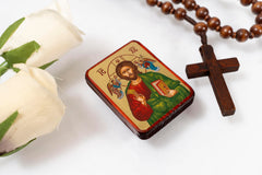 Greek-Byzantine Orthodox icon compact size for pocket use