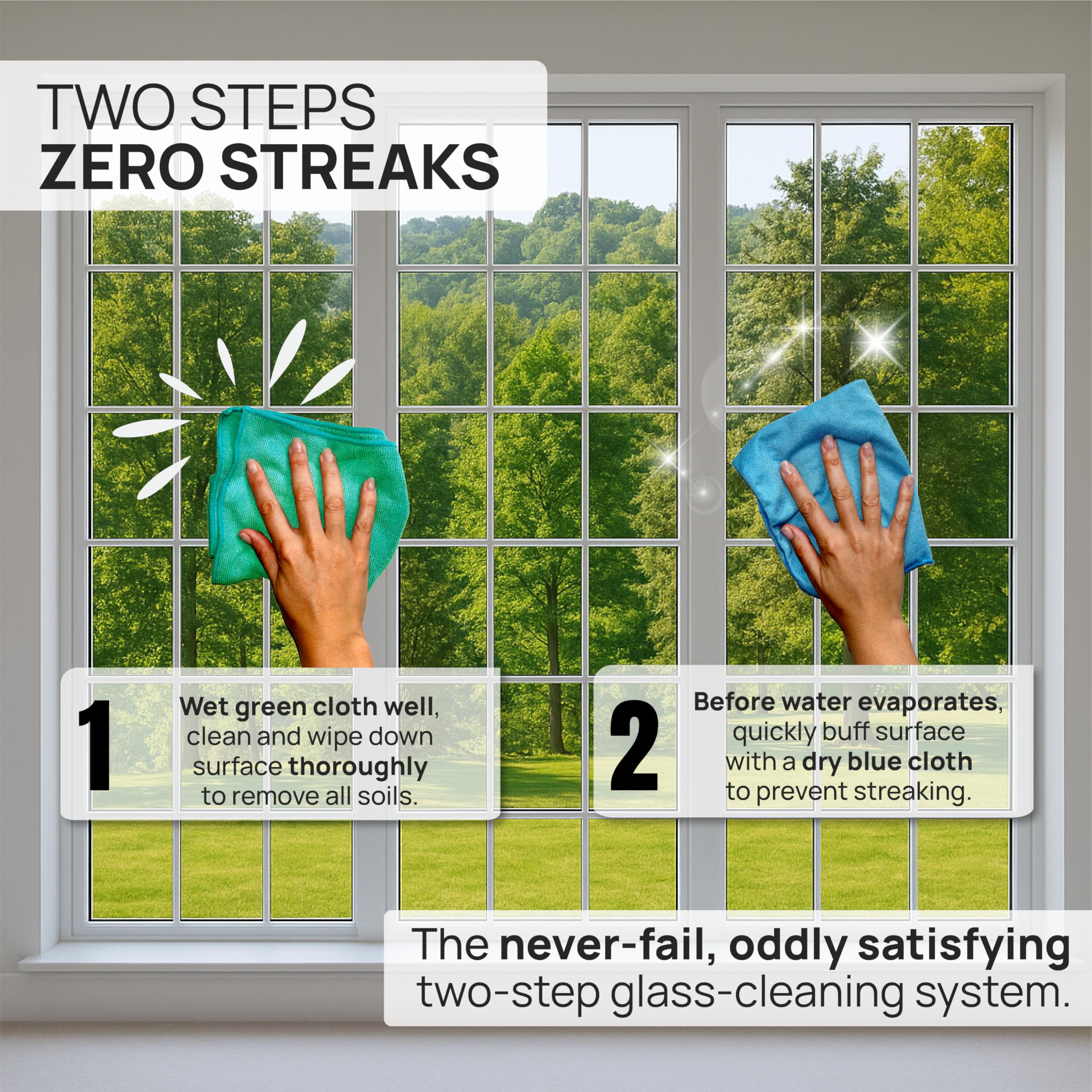 Glass cleaning towels suitable for showers doors and TV screens