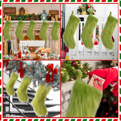 Hanging Cunno Christmas stocking with ribbon hook in decor