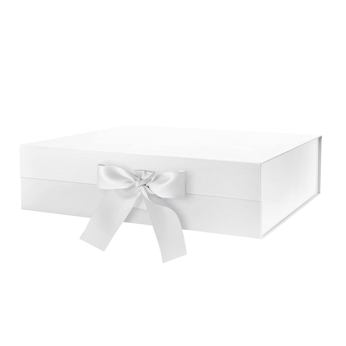 GREEN BEAN large white gift box outside dimensions 13.5 x 10 x 3.5 inches