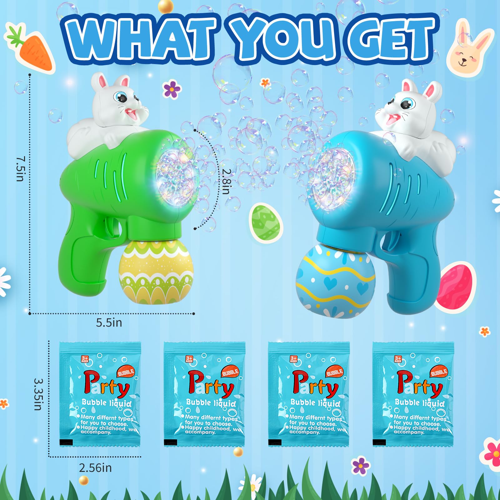 Green and blue Easter bubble kit for kids