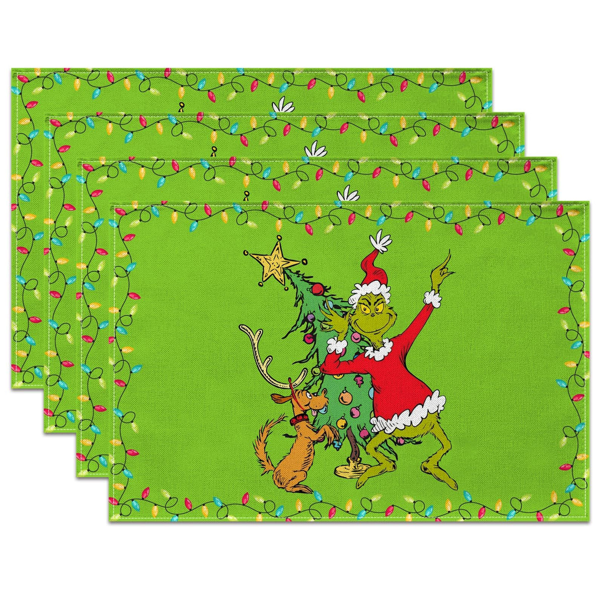 Green Christmas placemats for Dinning Room