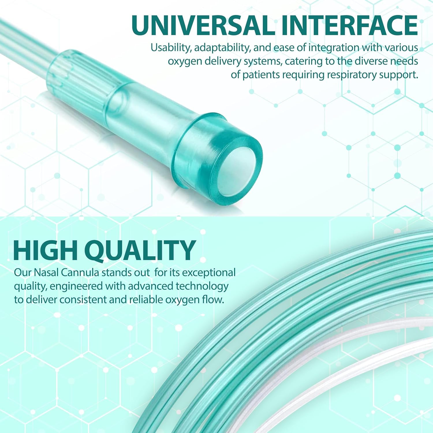 green crush-resistant tubing for nasal oxygen cannula