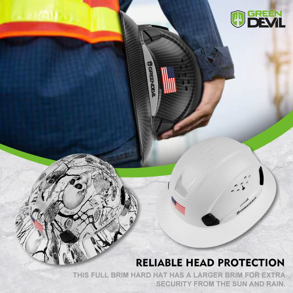 hi viz reflective stripes on safety helmet front view