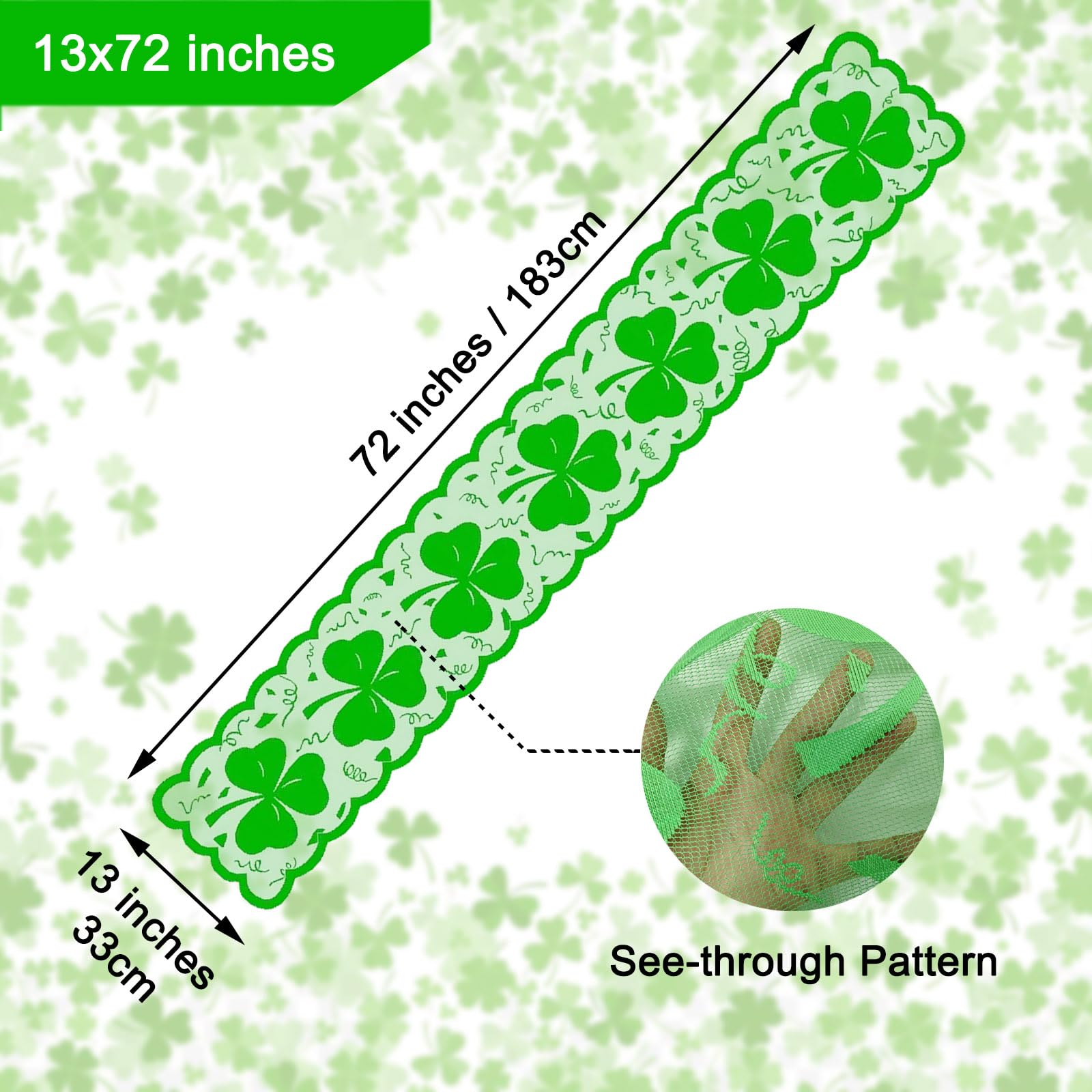 See-through lace table runner packaging note