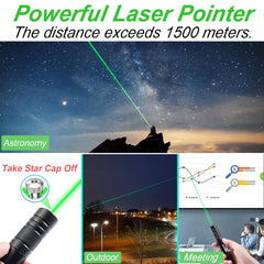 Green laser pointer high power beam visible in daylight and night