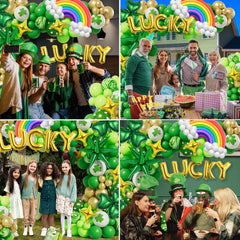 Green latex balloons in assorted sizes for garland