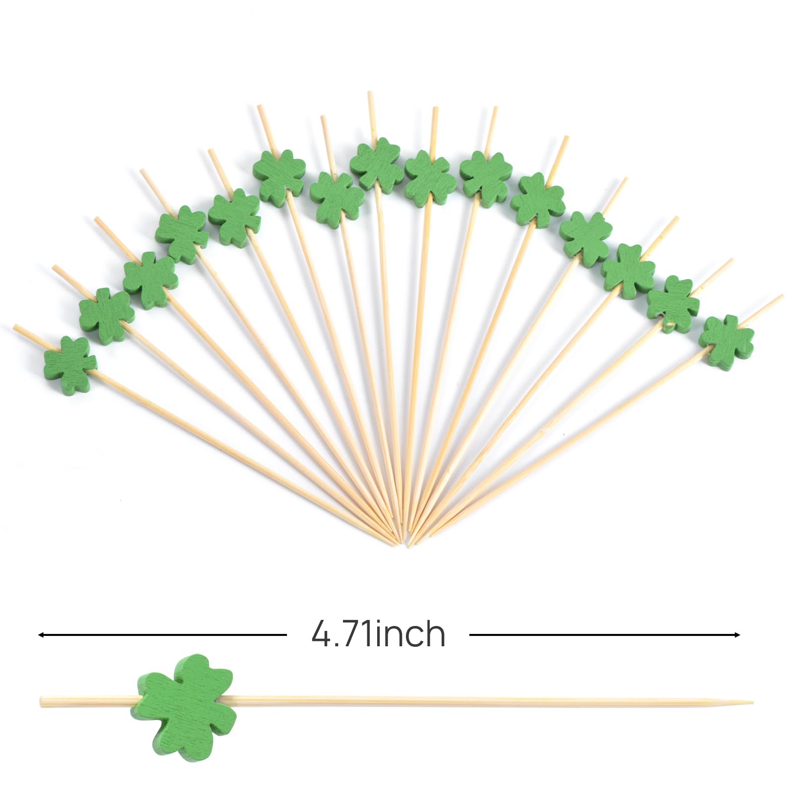 Green leaf bamboo toothpicks 12cm length for appetizers