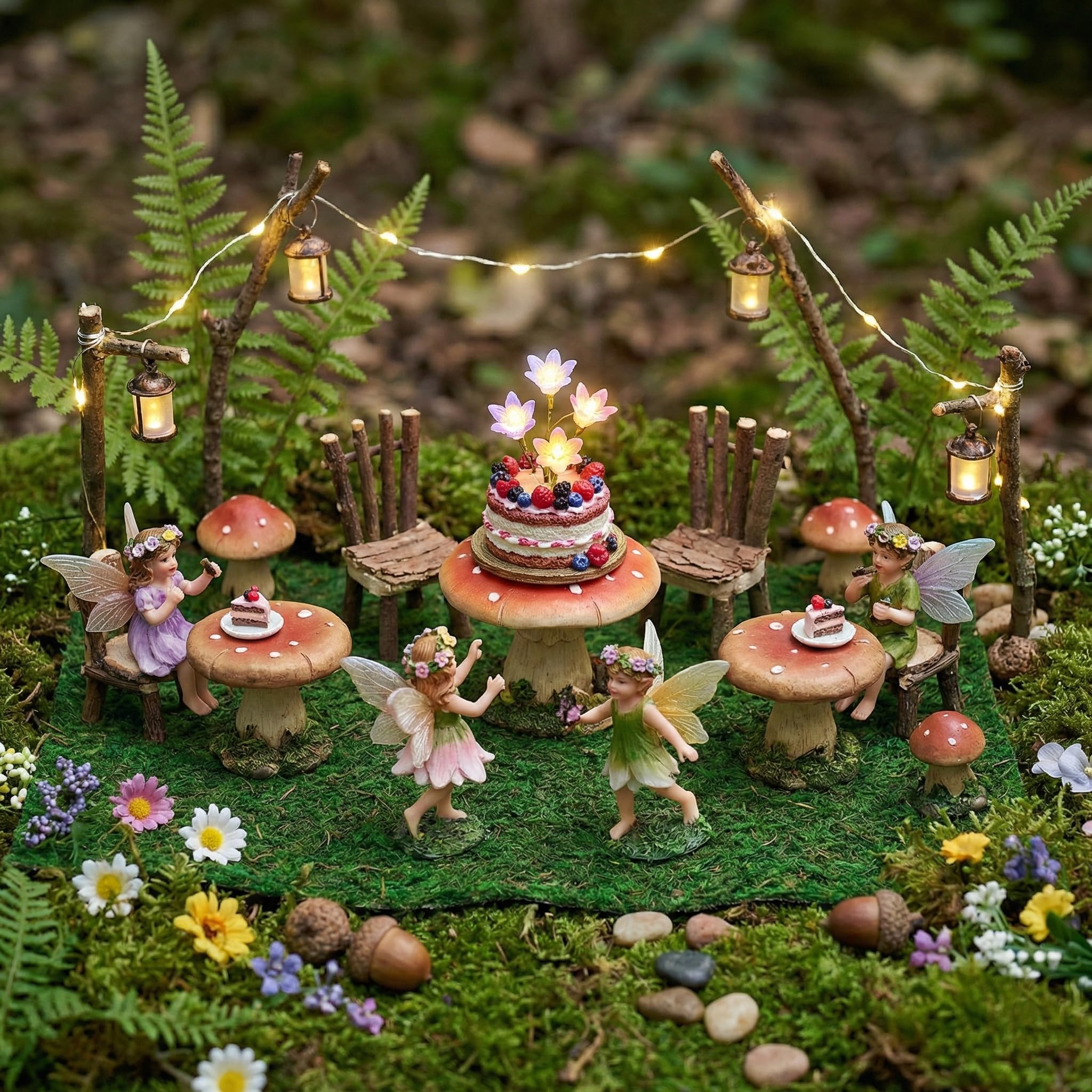 High-density artificial moss fibers table runner