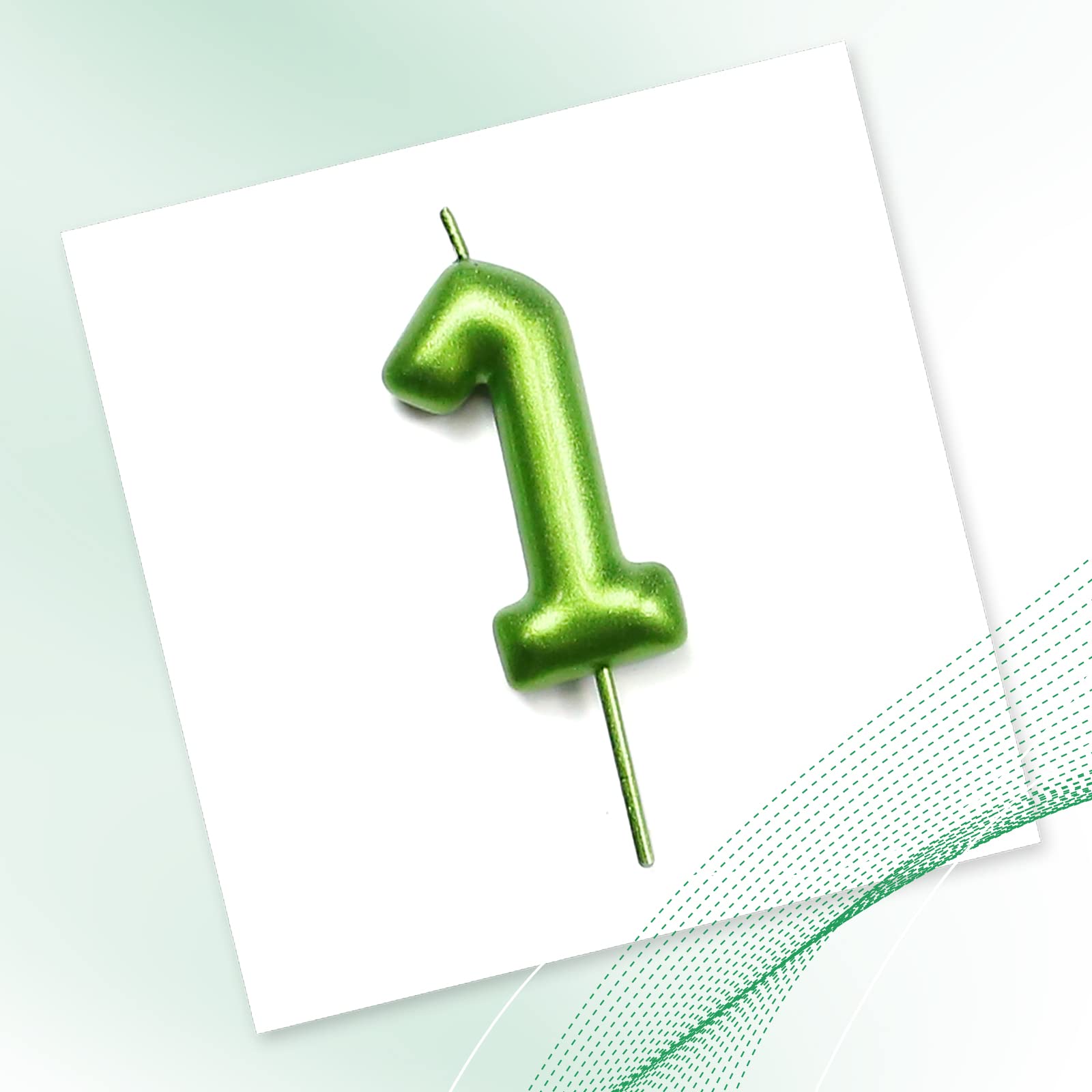 2.36-inch green number candle ideal for birthdays