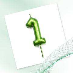 2.36-inch green number candle ideal for birthdays