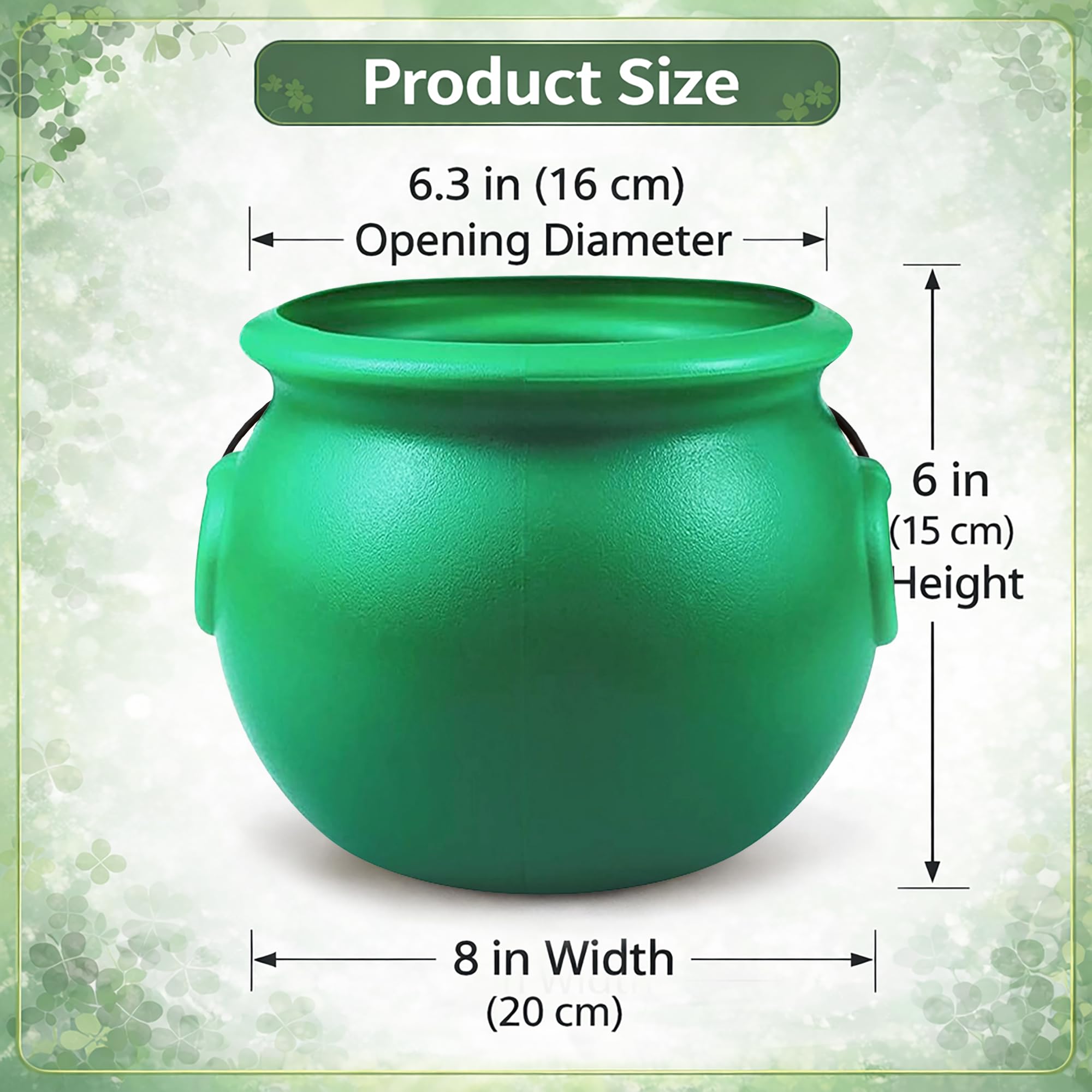 solid bottom green cauldron can hold coins foods or liquids