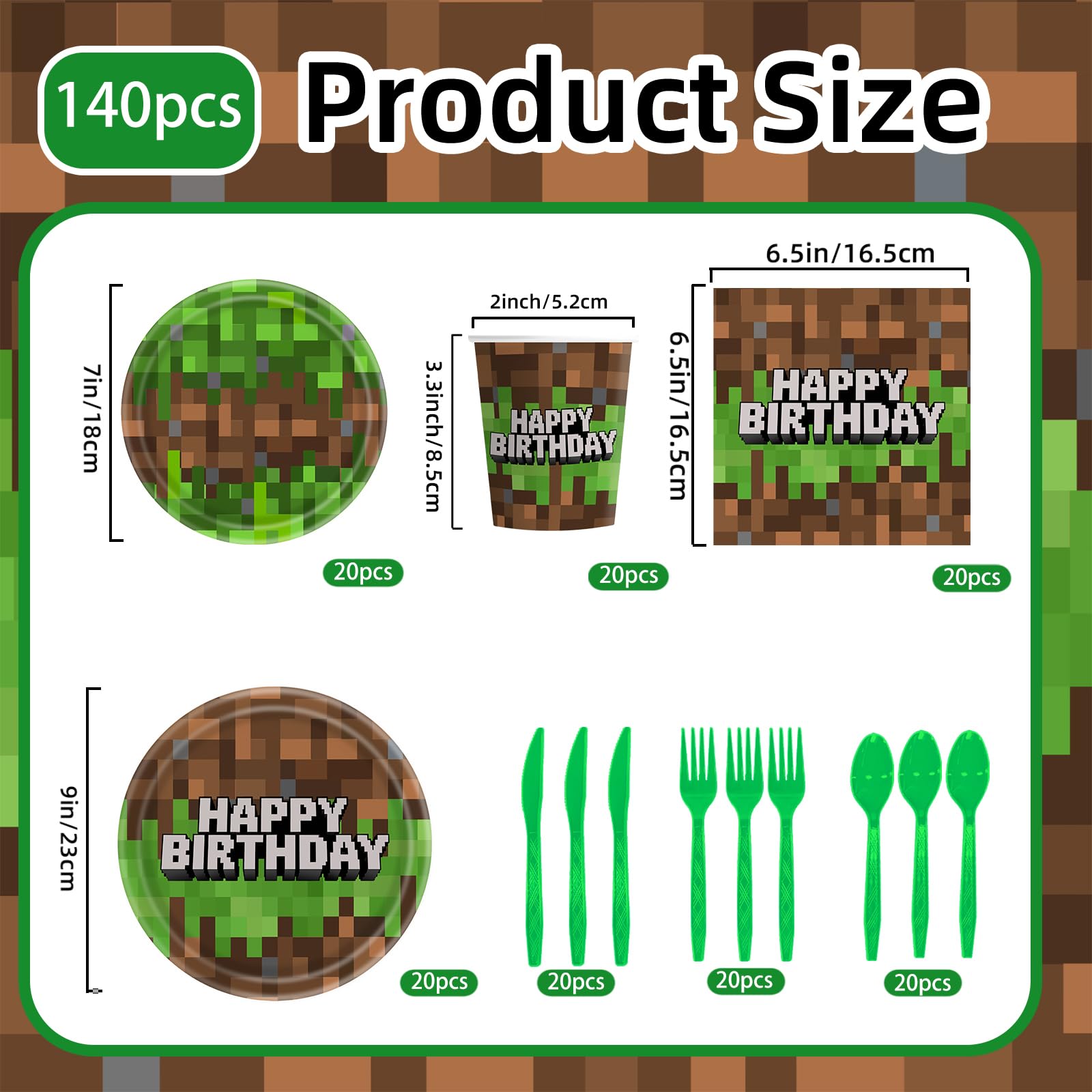 Green 9 inch plates pack for party
