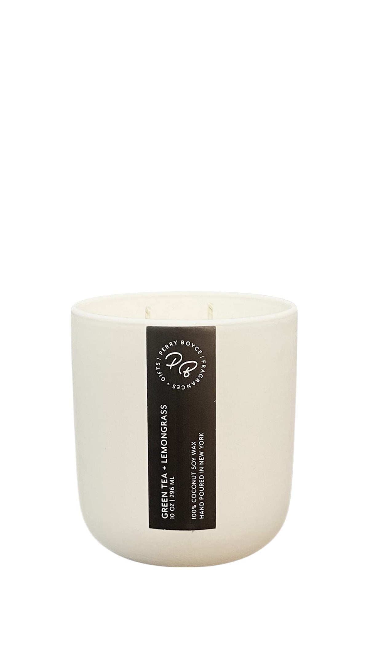 Green Tea + Lemongrass Candle 10oz wax weight made in New York
