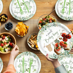 greenery baby boy shower cups set