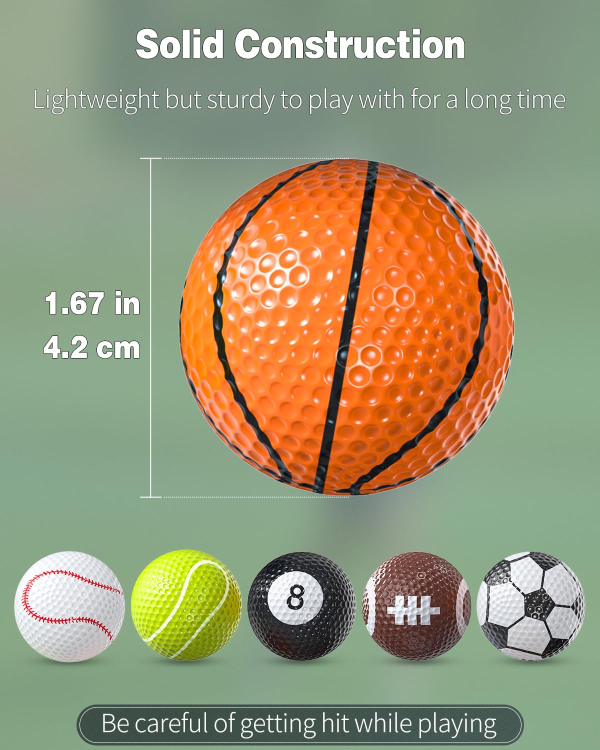 GreenHaven funny golf balls assorted sports patterns