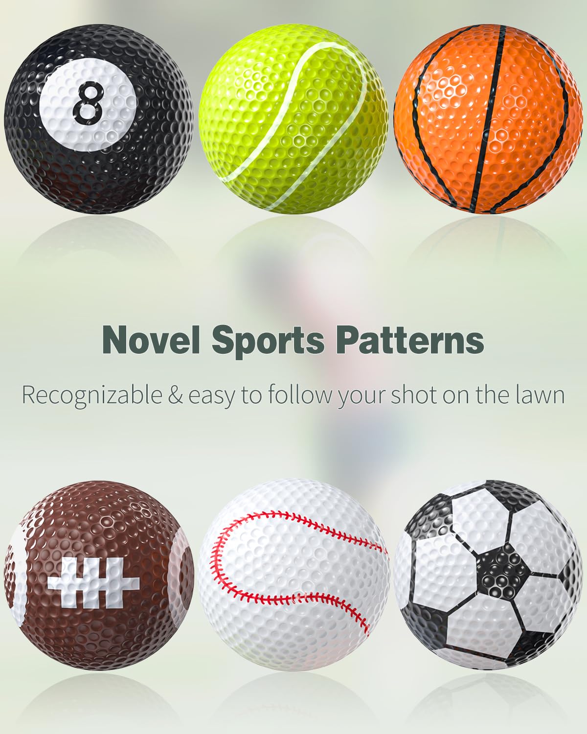 GreenHaven funny golf balls football design