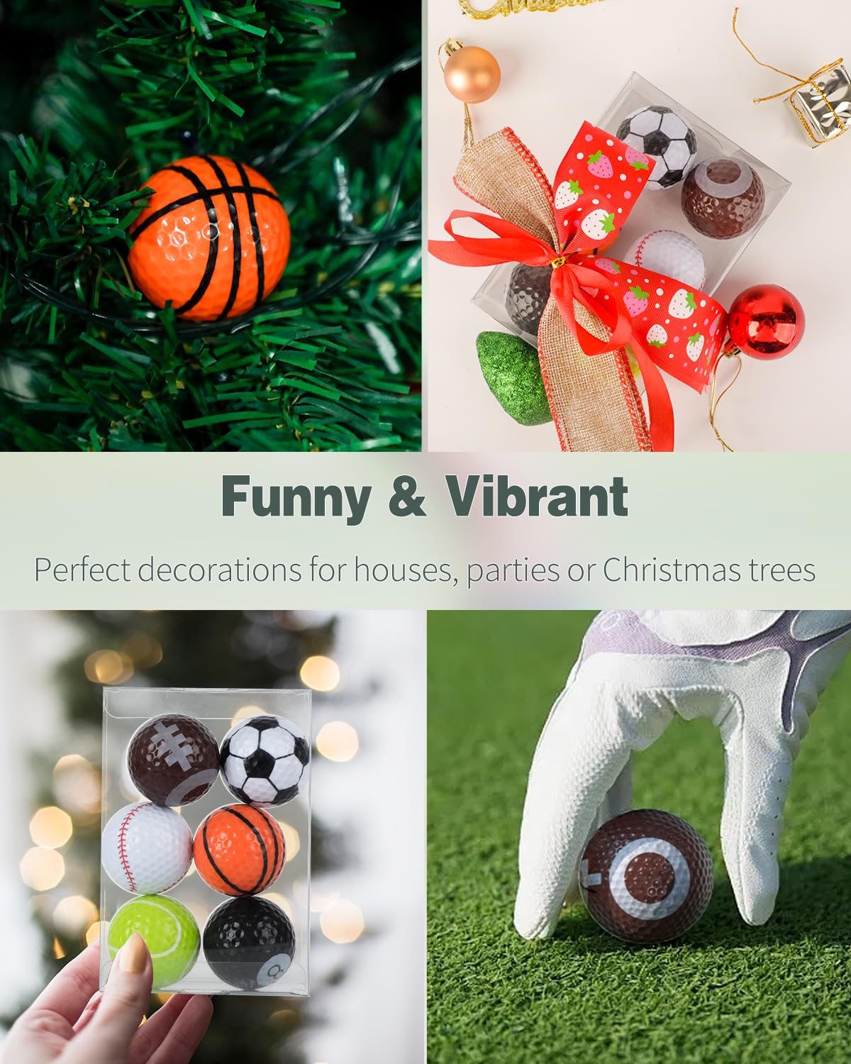GreenHaven funny golf balls basketball design