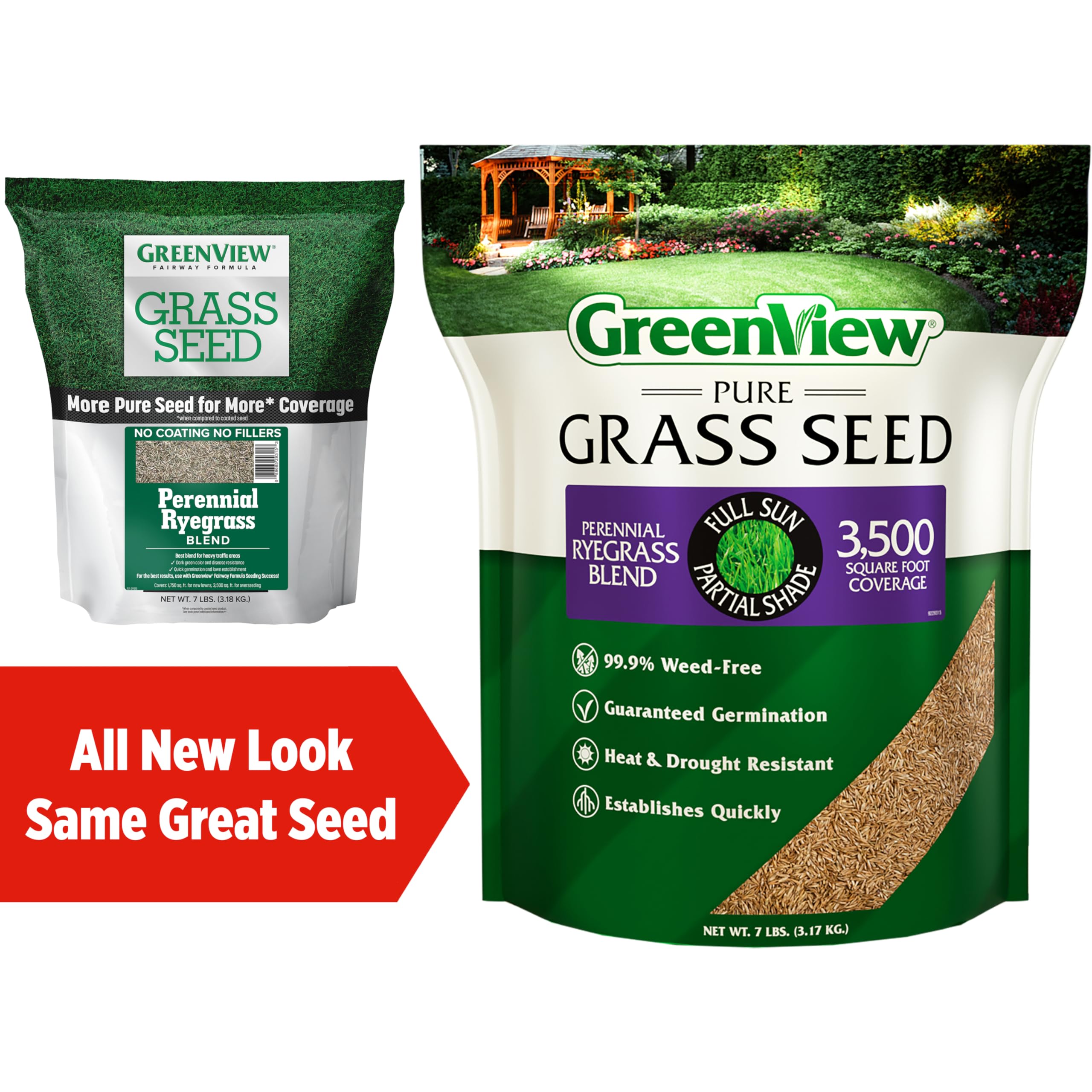 GreenView Pure Grass Seed Perennial Ryegrass Blend seed bag label