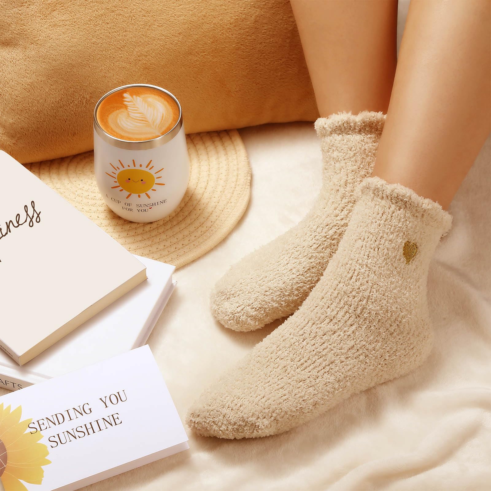 Greeting card included in wrapped gift basket