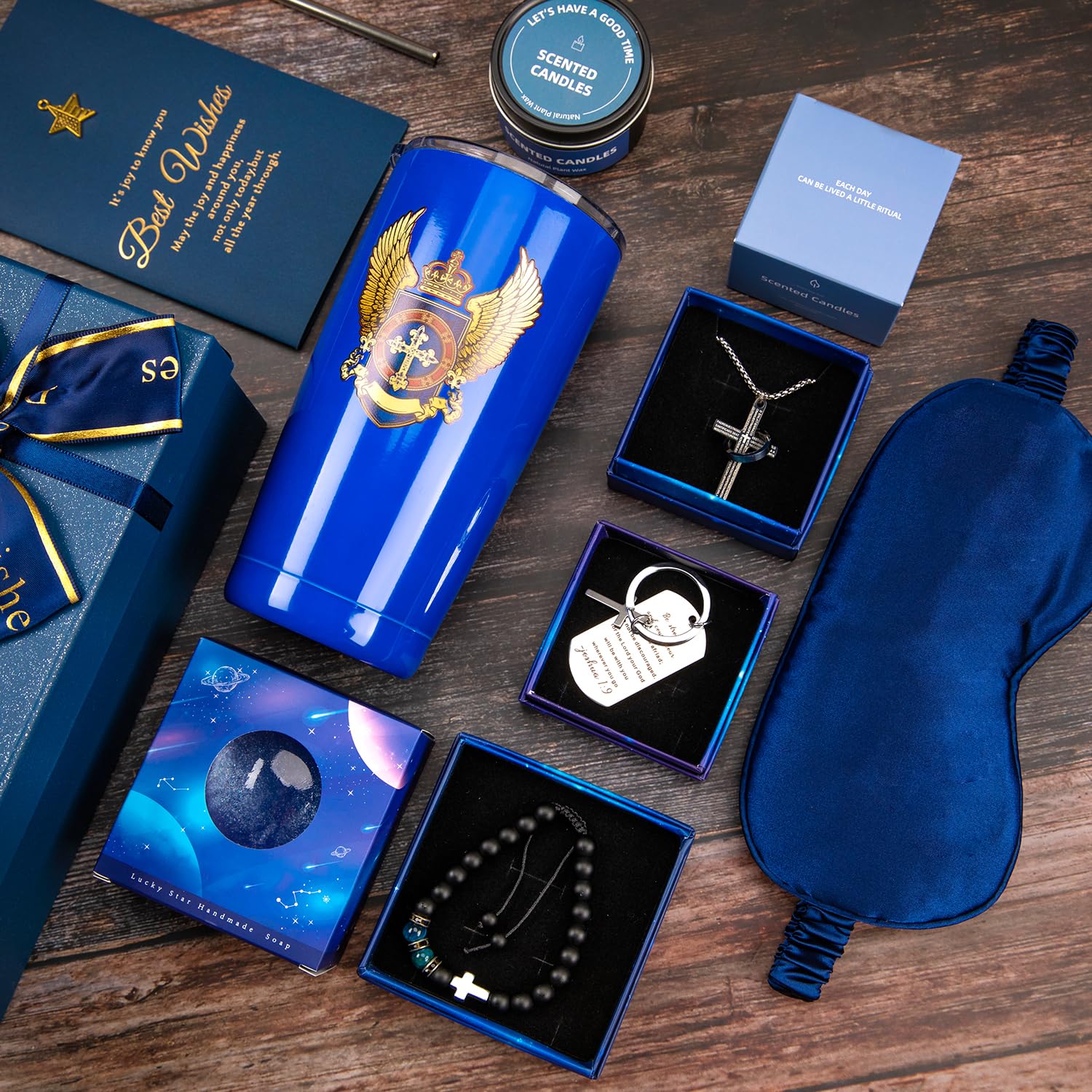 Blue Man Premium Gifts Basket packaging and presentation