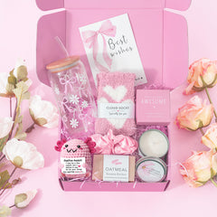 Teen girl gift set includes chamomile candle and glass cup