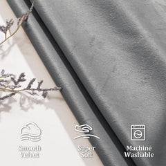 eight silver grommets on velvet curtains