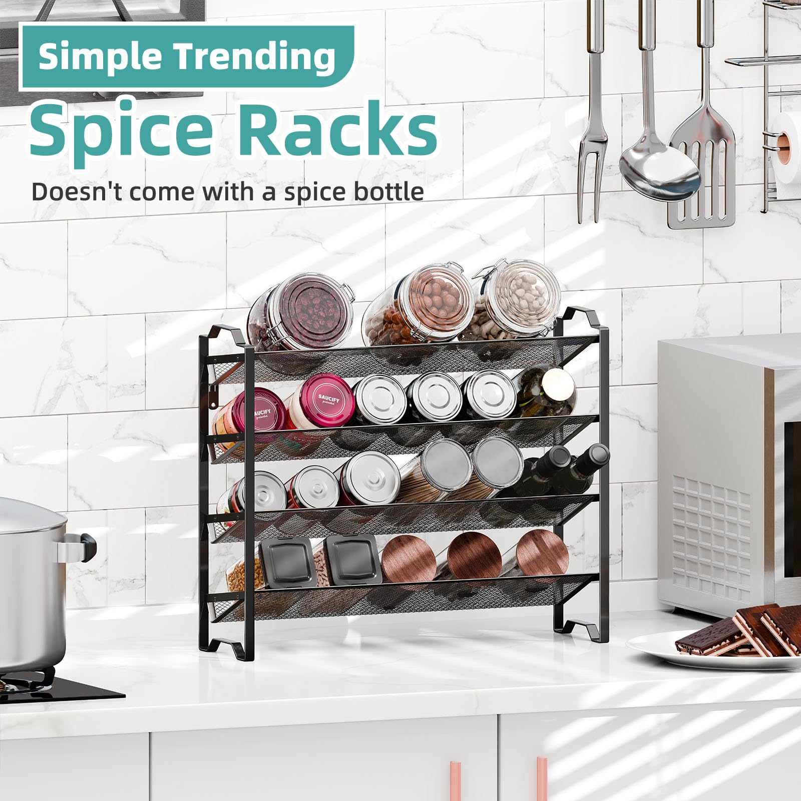 Integrated carrying handle on the spice rack