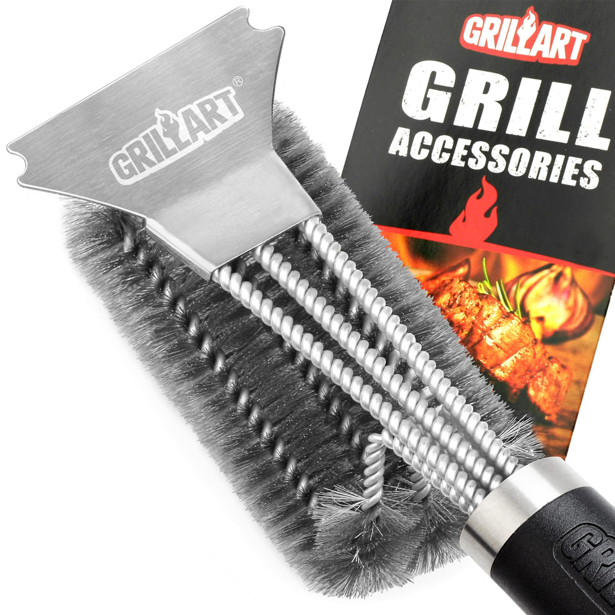 GRILLART Grill Brush and Scraper BR-4516 18 inch handle
