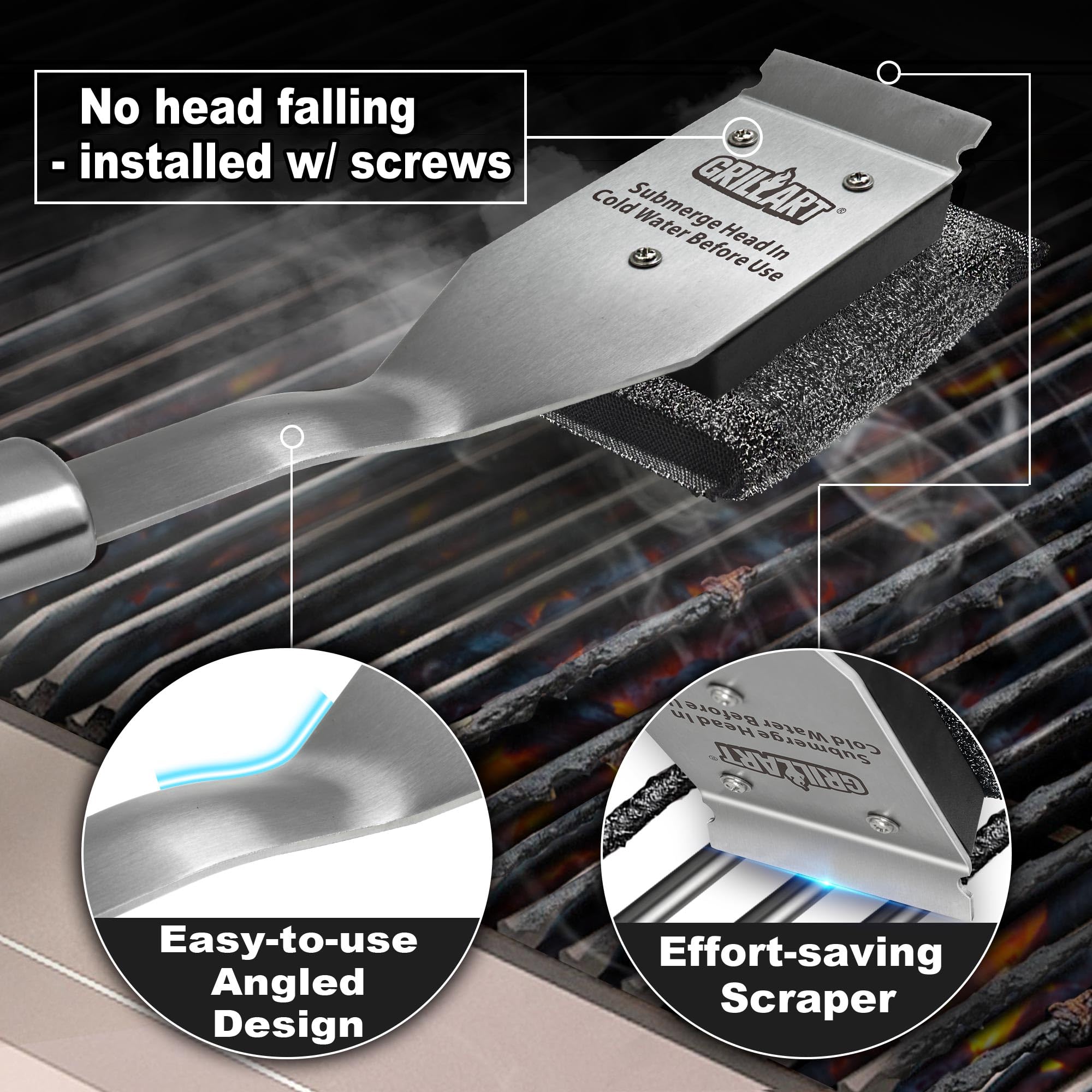 StelFyber Head grill cleaning tool for all grates