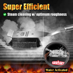 Replaceable head grill scrubber for outdoor grills