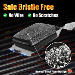 Stainless steel handle grill brush 16.5 inches length