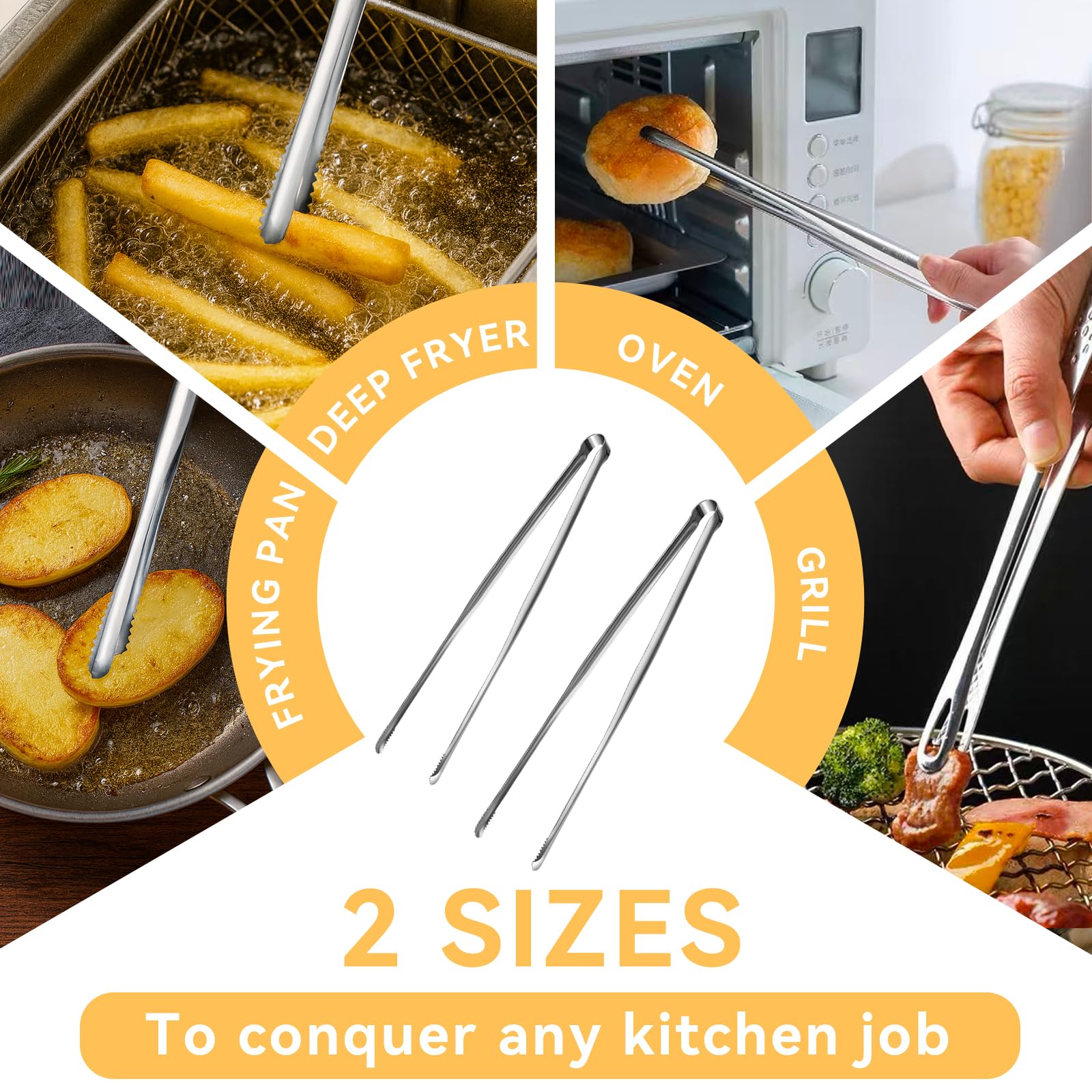 Dishwasher safe one-piece tongs ergonomic handle