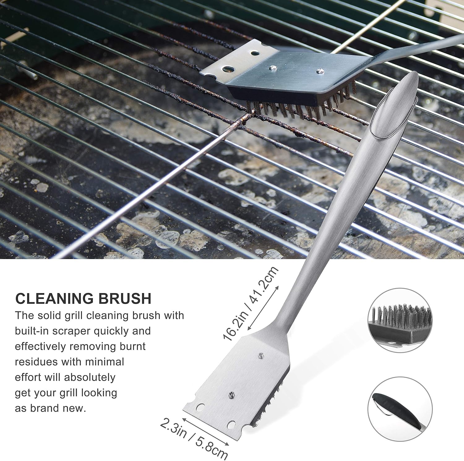 grilljoy extra brush head for cleaning brush