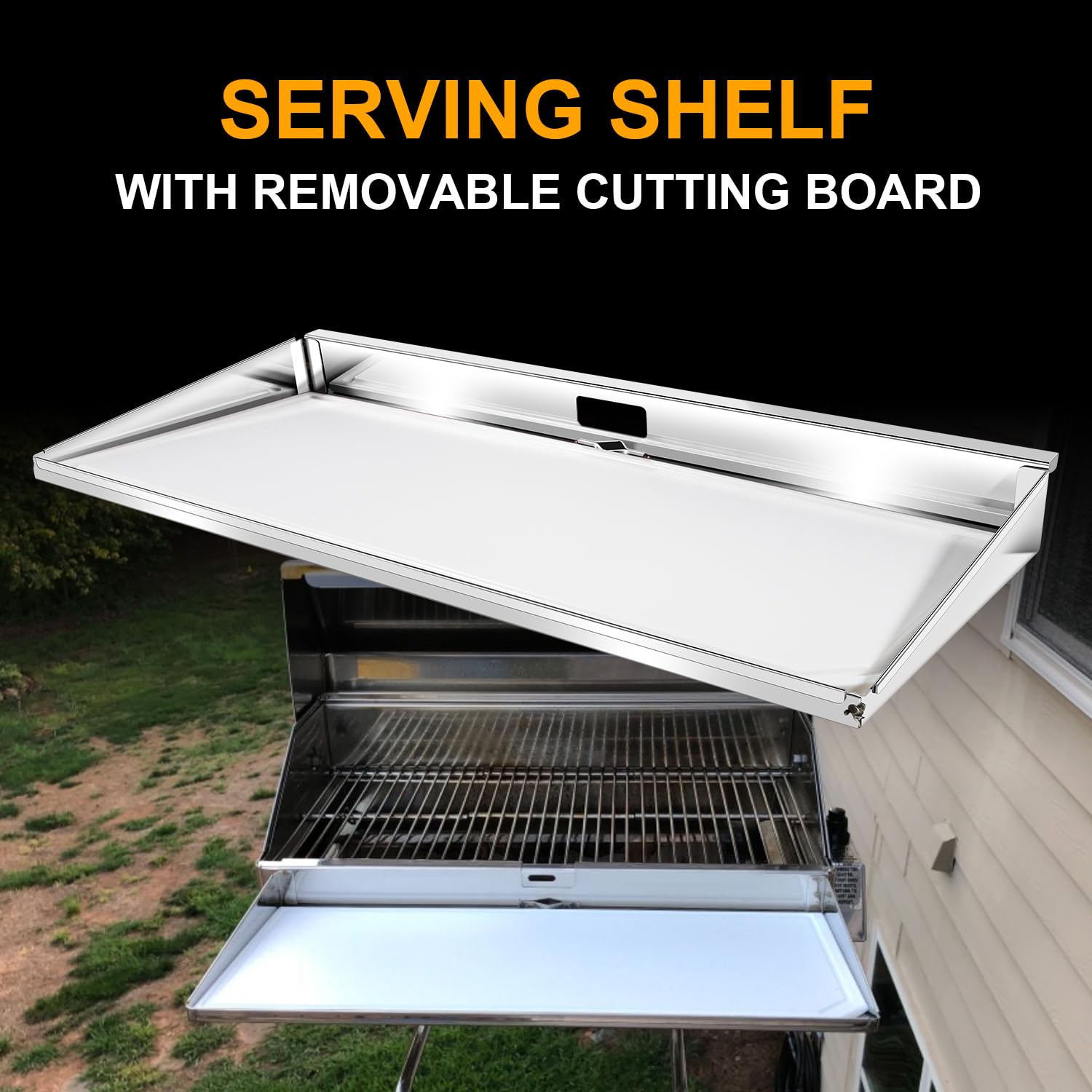 Grills 9x18 serving shelf with removable cutting board