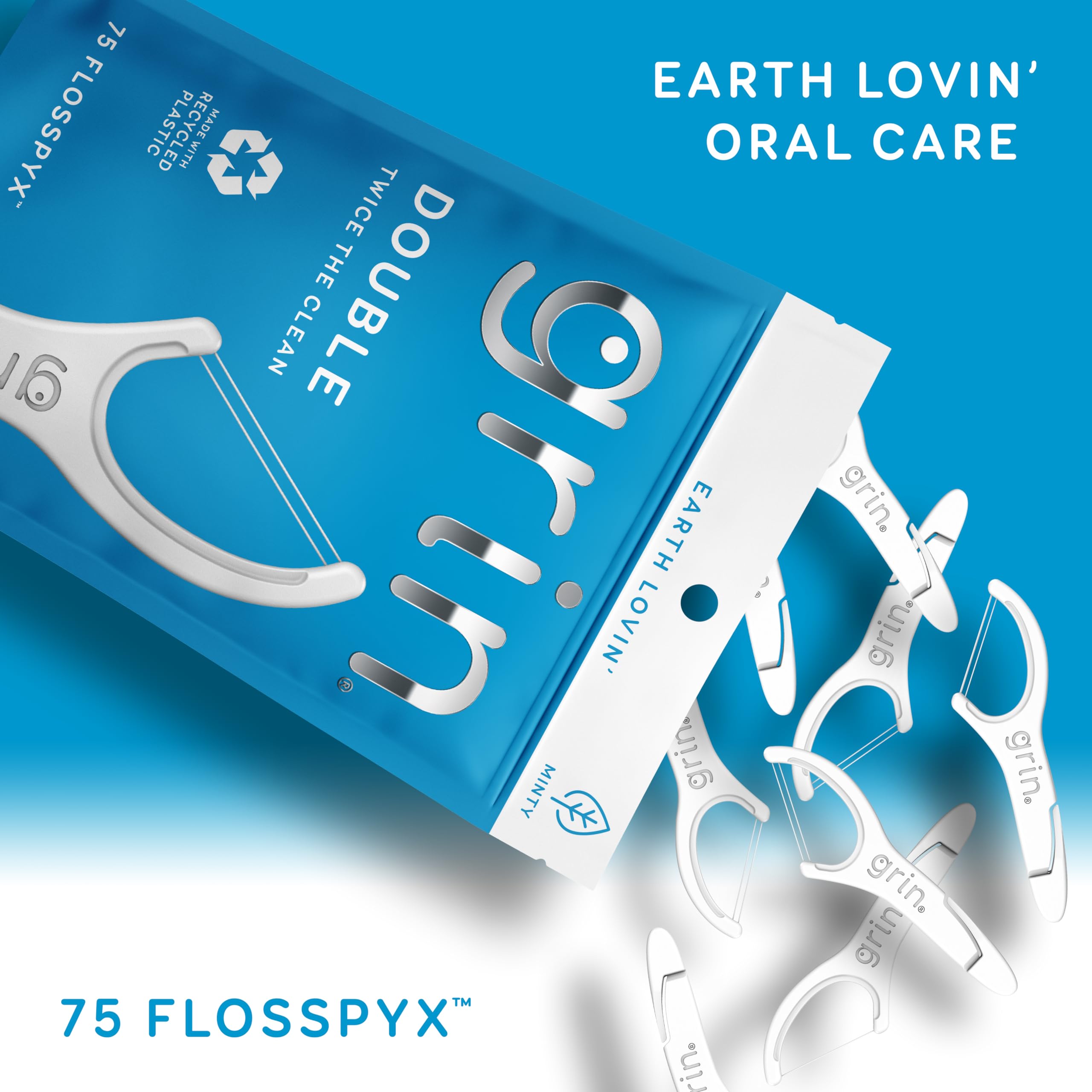 Two lines of floss traps plaque for GRIN Double Flosspyx