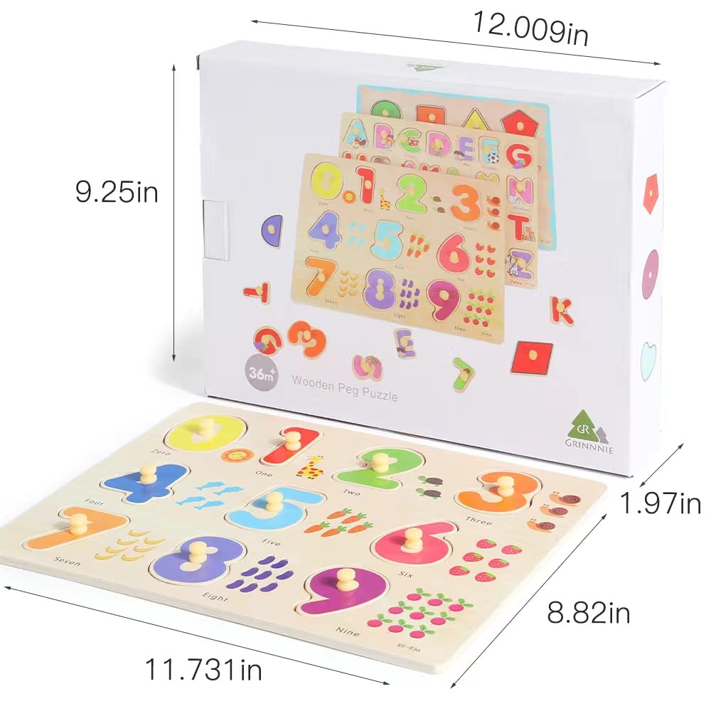 GRINNNIE 3 Pcs wooden puzzle set packaging