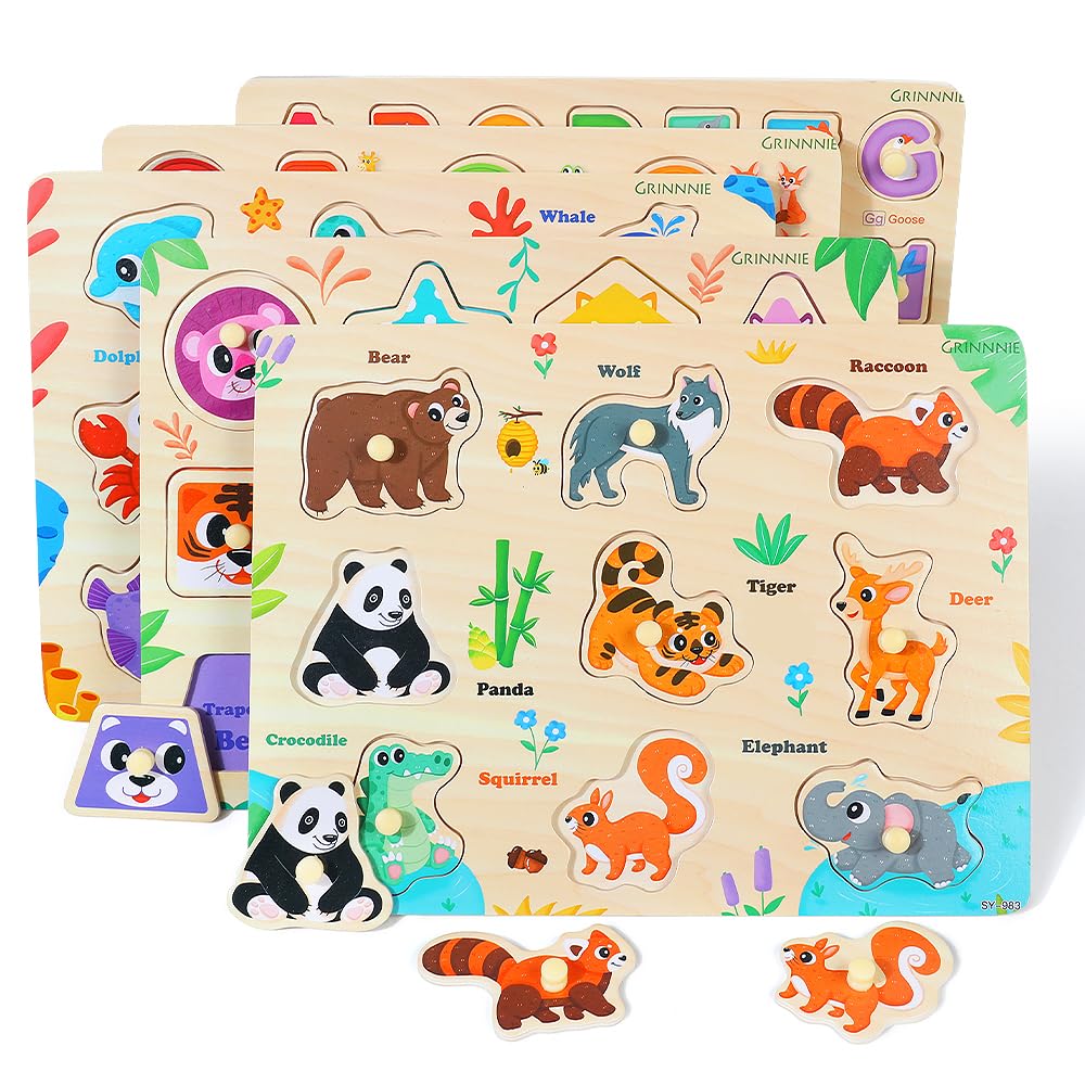 Grinnnie number puzzle and alphabet puzzle in set