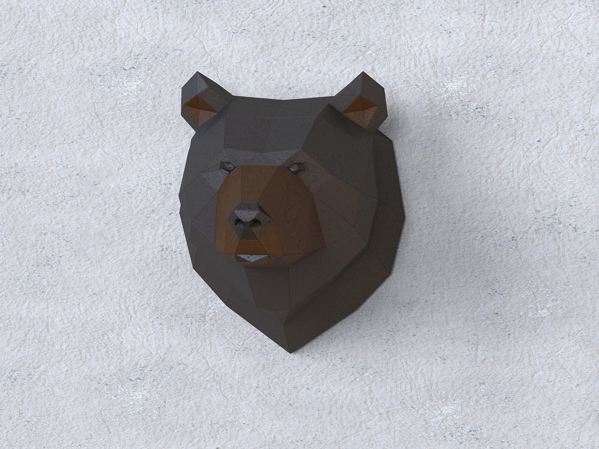 Illustrated instruction for Grizzly Trophy papercraft