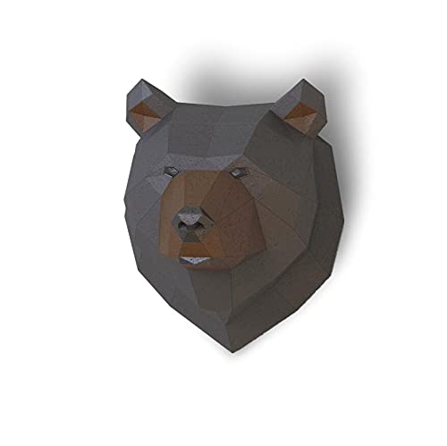 Grizzly Trophy Paper Sculpture kit parts in two colors