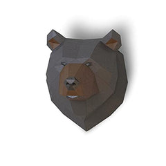 Grizzly Trophy Paper Sculpture kit parts in two colors