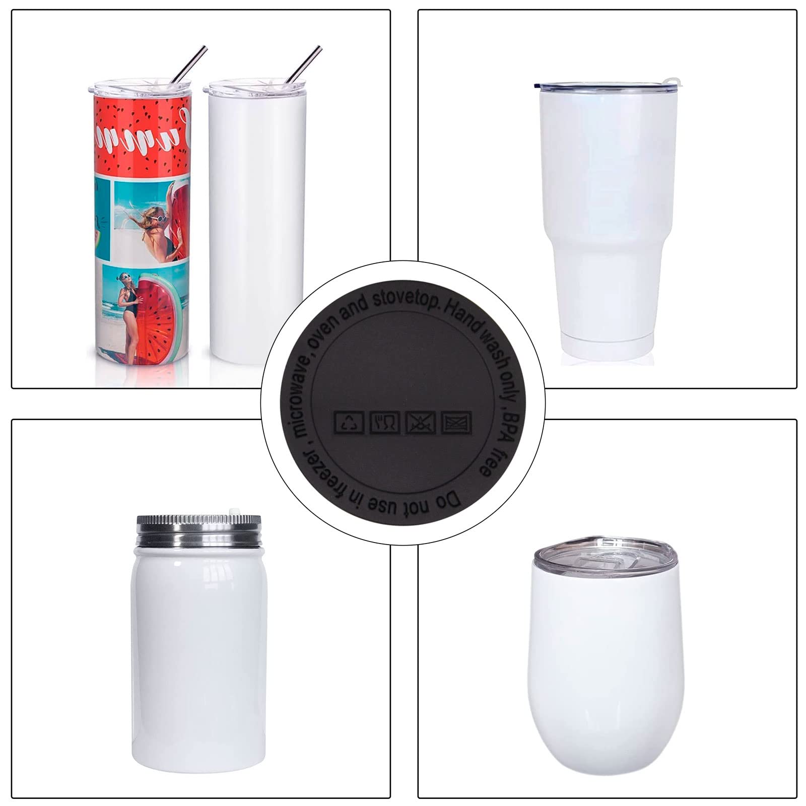 Package of 20 silicone bottoms fits various beverage utensils GrliTra