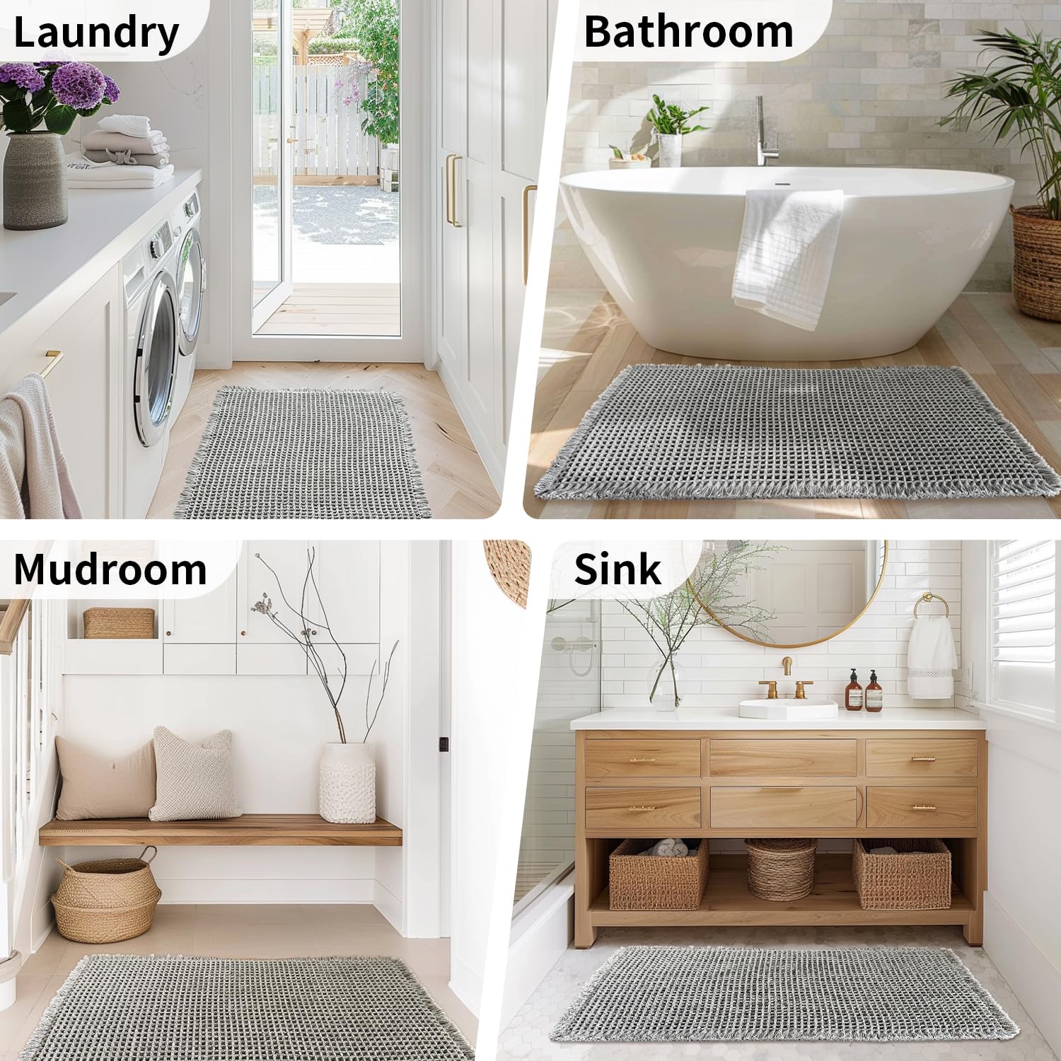 Two-piece GRLYUH bathroom rug set suitable for master or guest bathroom