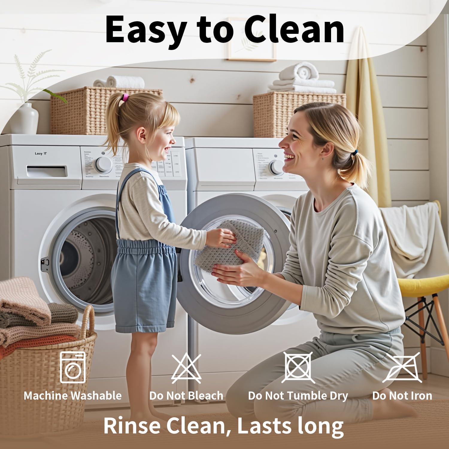 Machine washable cold wash GRLYUH bathroom mats air dry