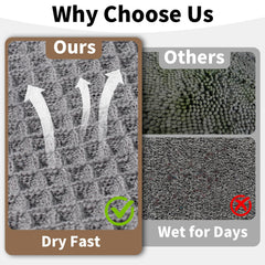 Non-slip backing on GRLYUH bathroom rug