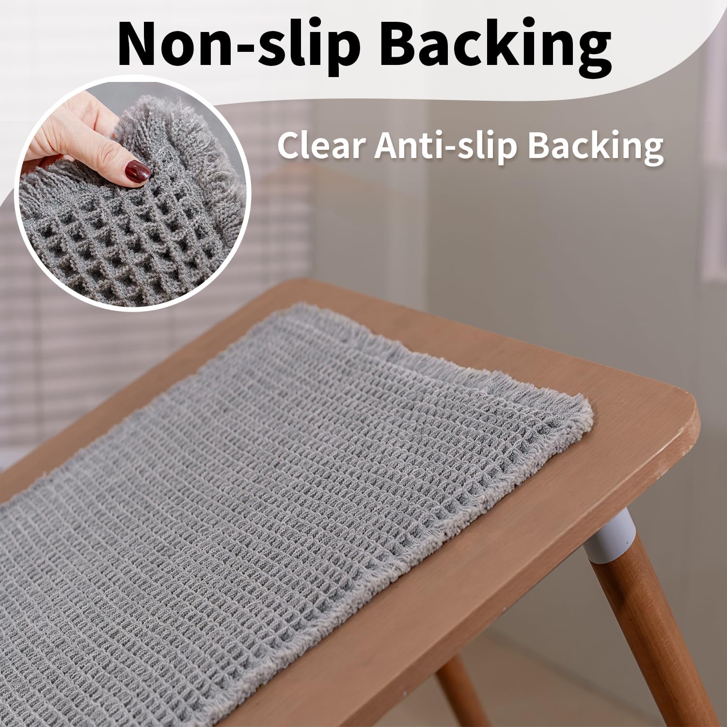 Absorbent quick-dry waffle bath mat GRLYUH