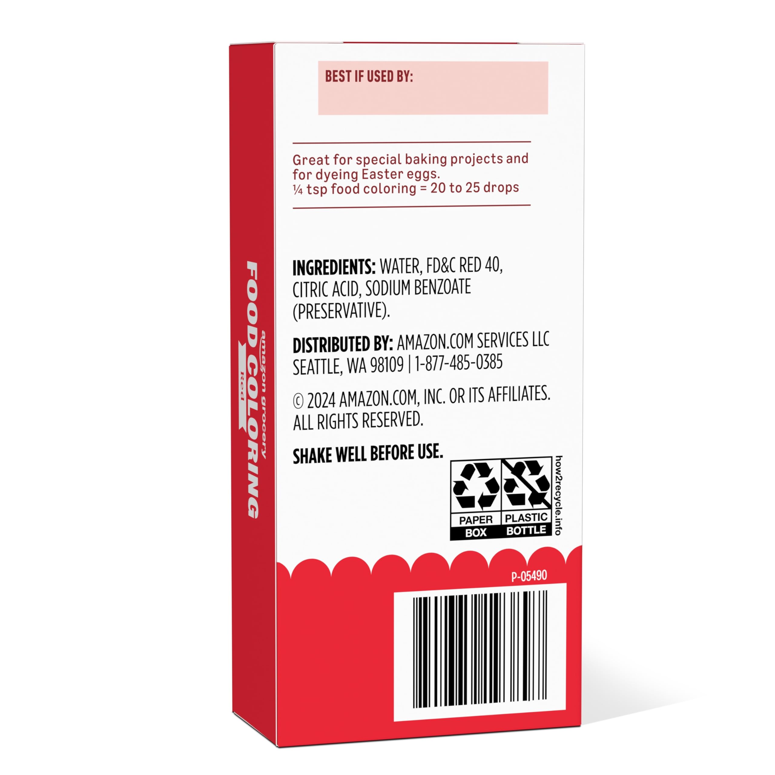 Grocery red food coloring packaging