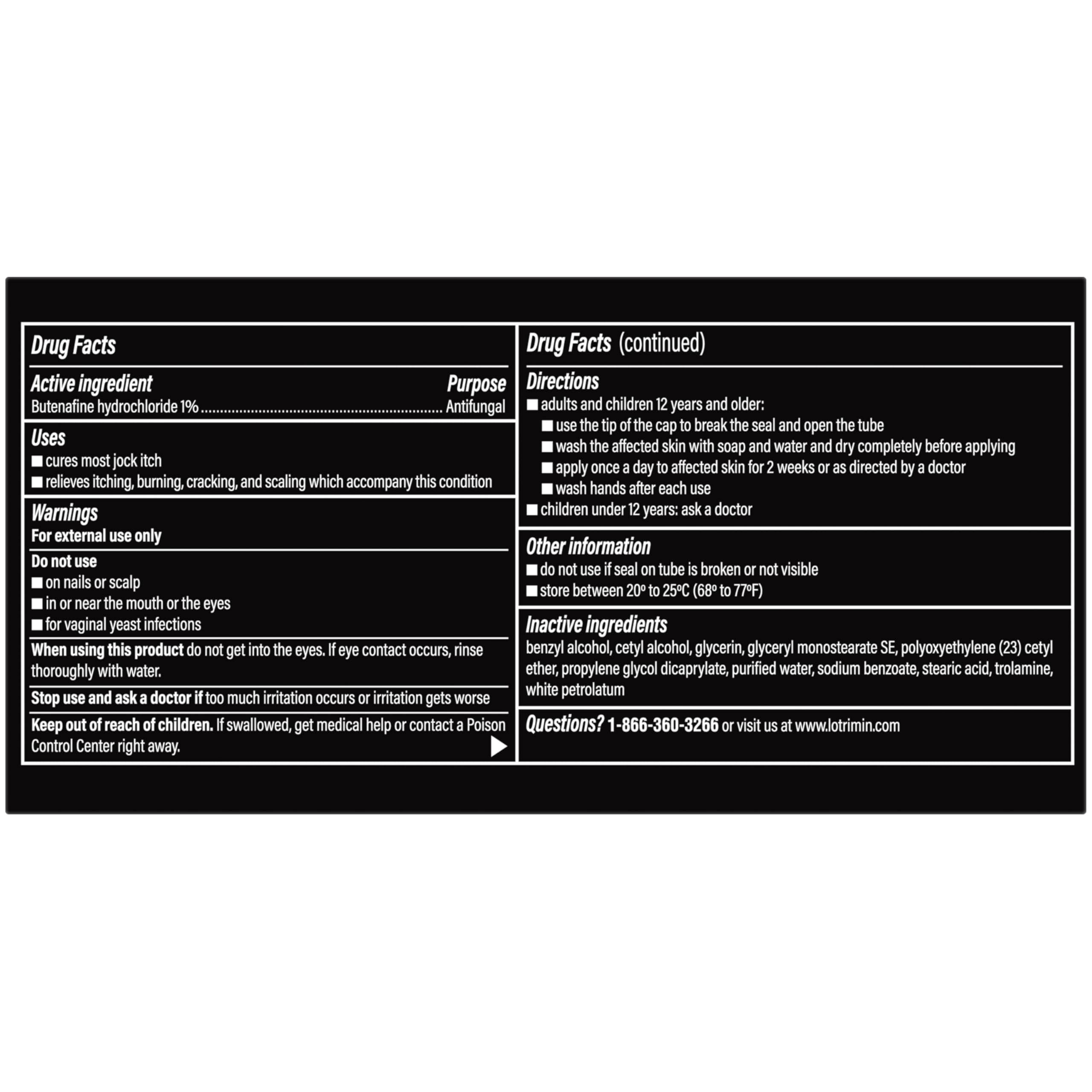 Groin area relief cream packaging