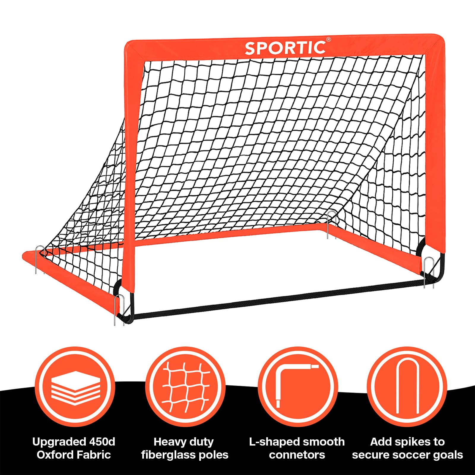 Carrying bag and ground stakes for goals