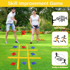 Double sided X and O beanbags for intuitive play